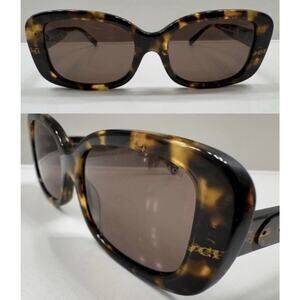 Coach Rectangle Sunglasses Havana Brown Logo Frame PROJECT Repair Parts